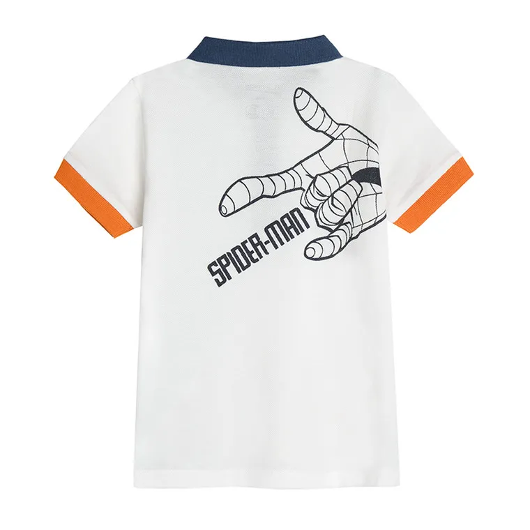 Short Sleeve Polo Shirt For Boy's Ecru Spider-Man CC LCB2410452 - Image 4
