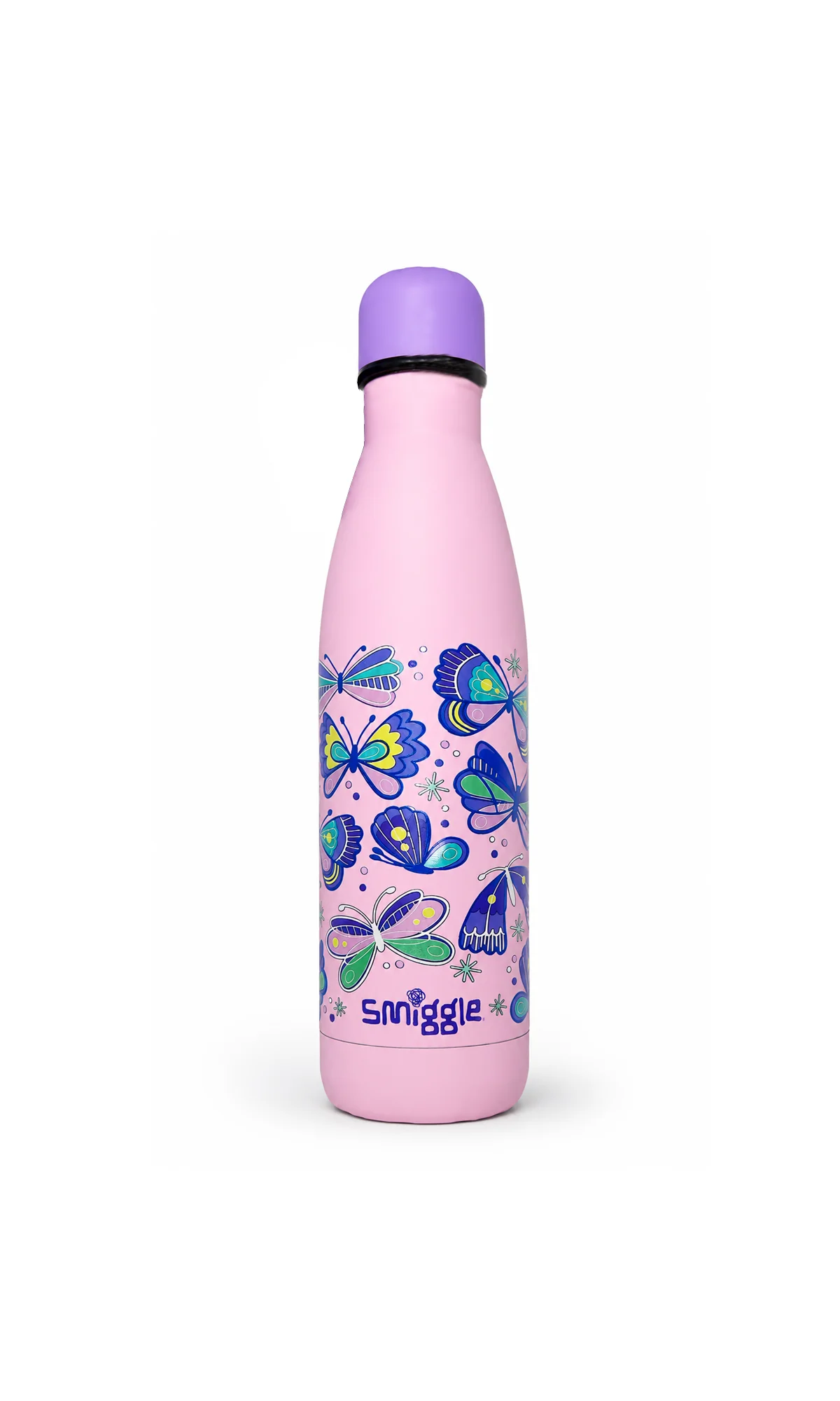 Stainless Steel Insulated Water Bottle Pink Butterfly Print