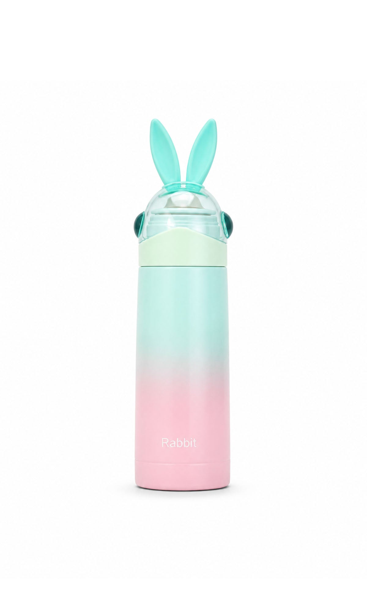 Stainless Steel Water Bottle Mint Green Pink Gradient Bunny