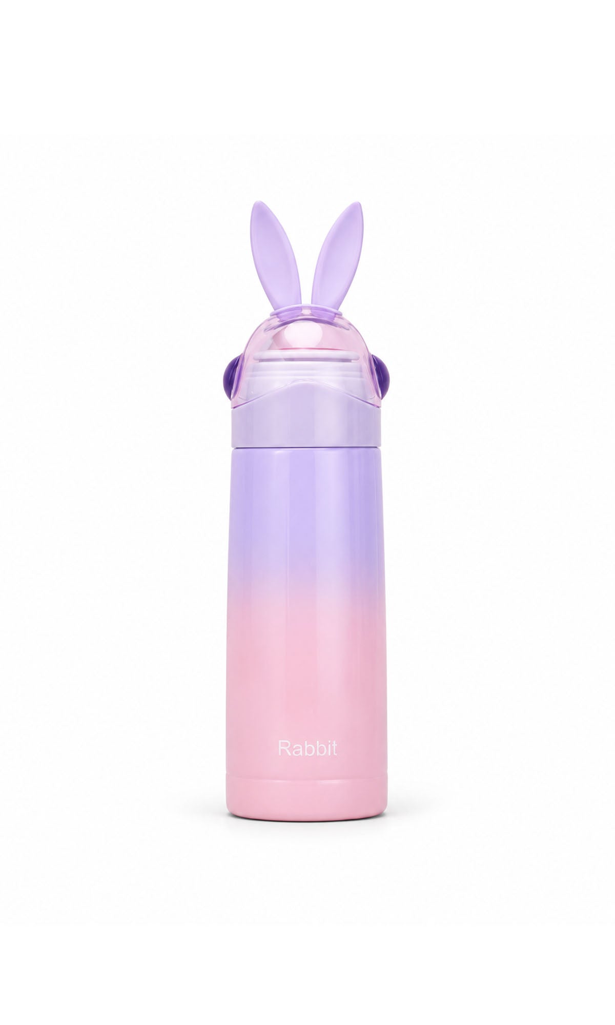 Stainless Steel Water Bottle Purple Pink Gradient Bunny