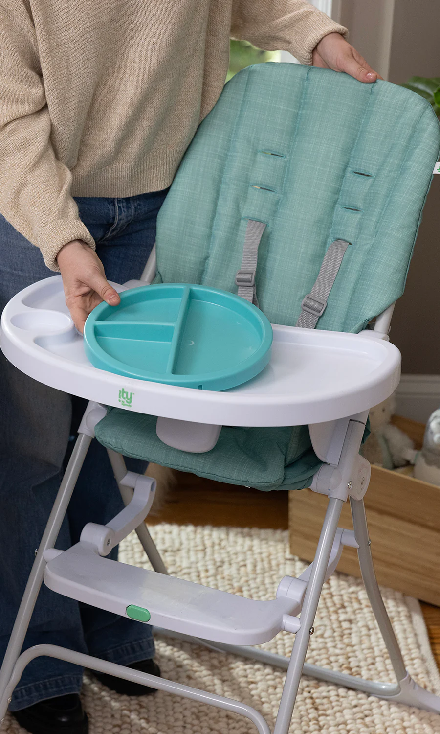 Sun Valley Compact Folding High Chair - Teal - Image 5