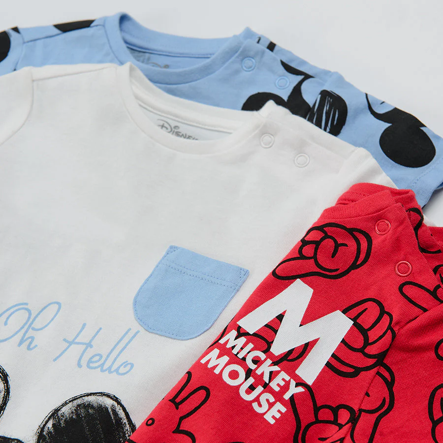 T Shirt for Boys White Red Blue Mickey Mouse Set 3 Pcs CC LCB2402676 00 - Image 5
