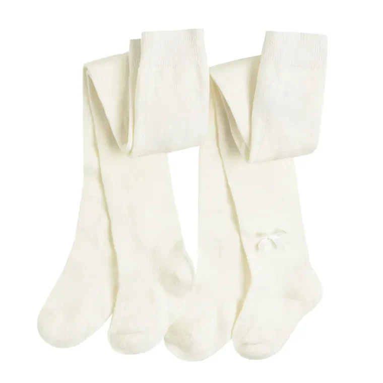 Tights For Girls, Organic Cotton, Ecru, Set, 2 Pcs. CC CHG2102802-00-P - Image 2