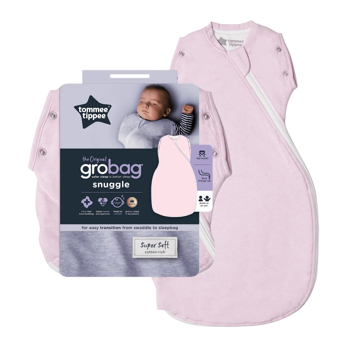 Tommee Tippee Sleeping Bag For Baby 0.2T 0-4M Pink - Image 4
