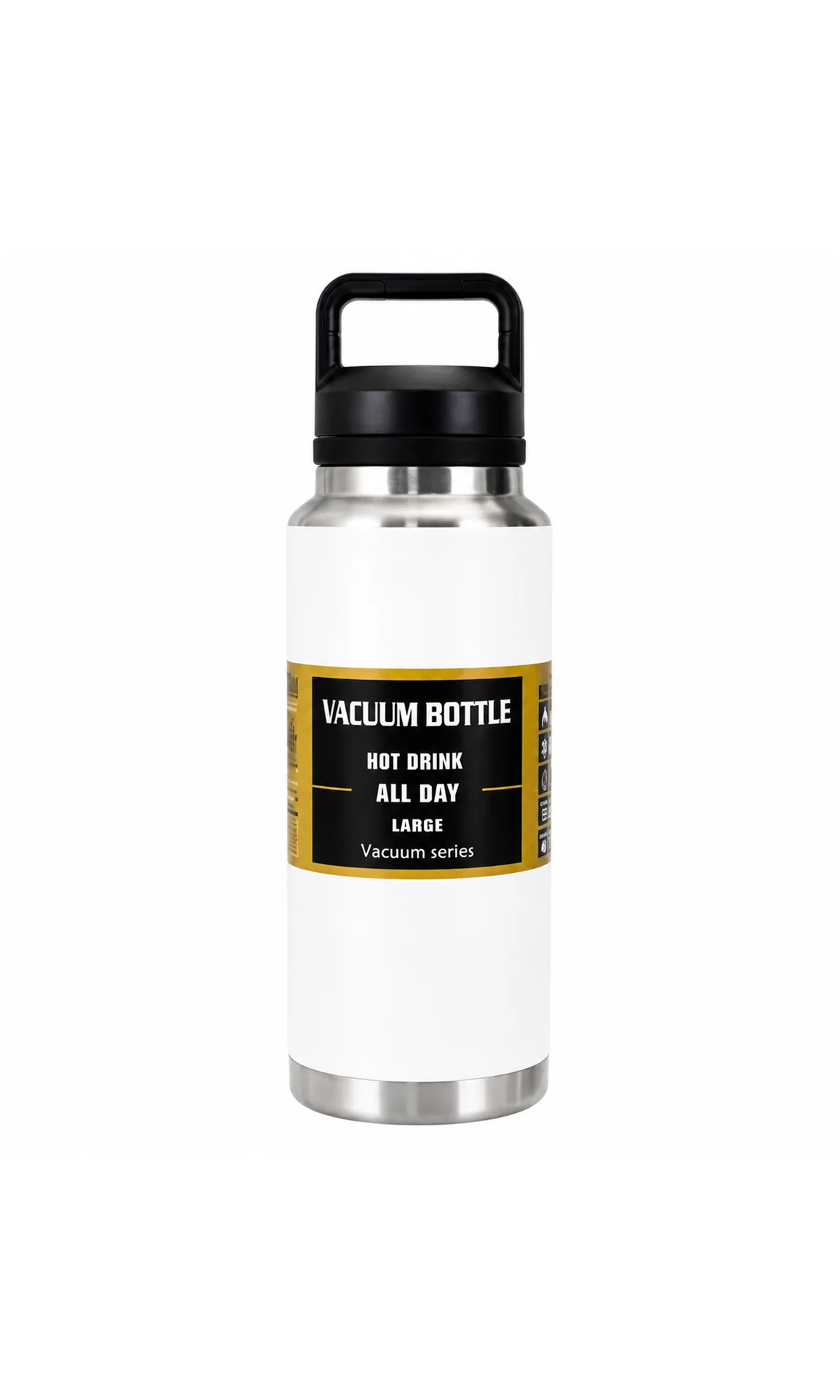 Water Bottle Stainless Steel White Large Chug Lid