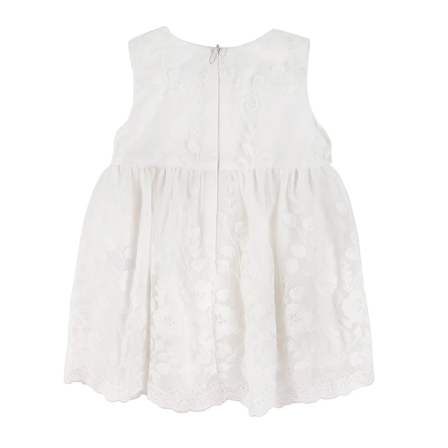 White Sleeveless Lace Dress & Flower Patterns CC CCG2401655 - Image 2